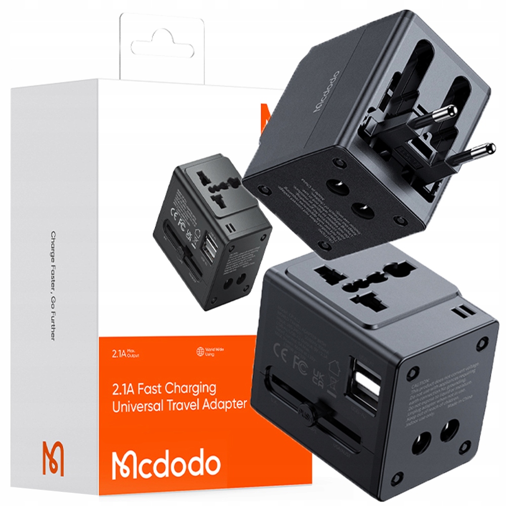 Cestovný adaptér McDodo USA UK EU USB 2.1 A + 2 ďalšie produkty